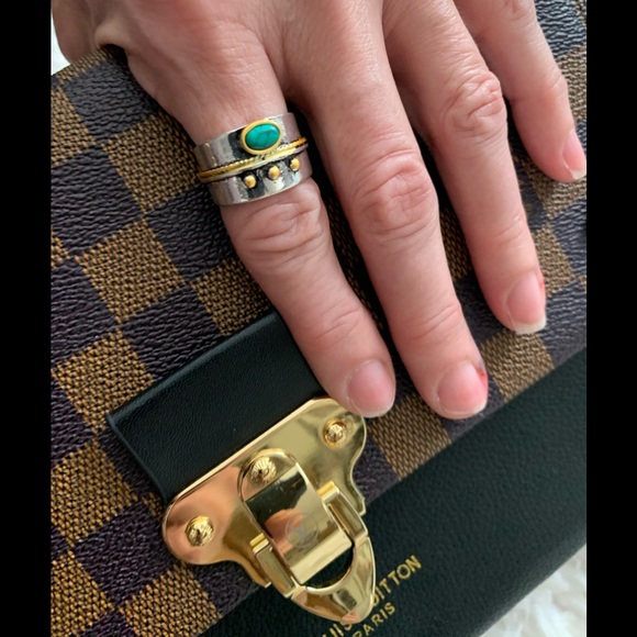 turquoise wide band ring - Picture 4 of 8